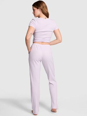 Wide-Ribbed Long Pajama Set