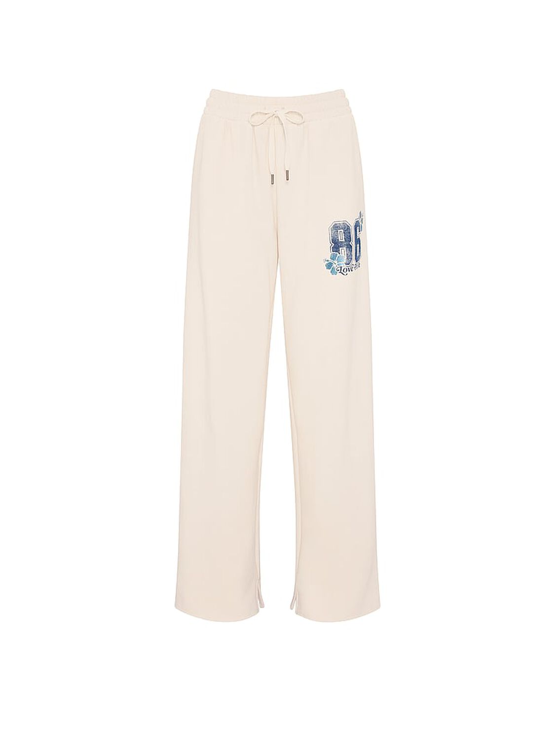 pink Pink Campus Fleece&trade; Wide-Leg Split-Hem Sweatpants Winter White Sunset 3 of 3 