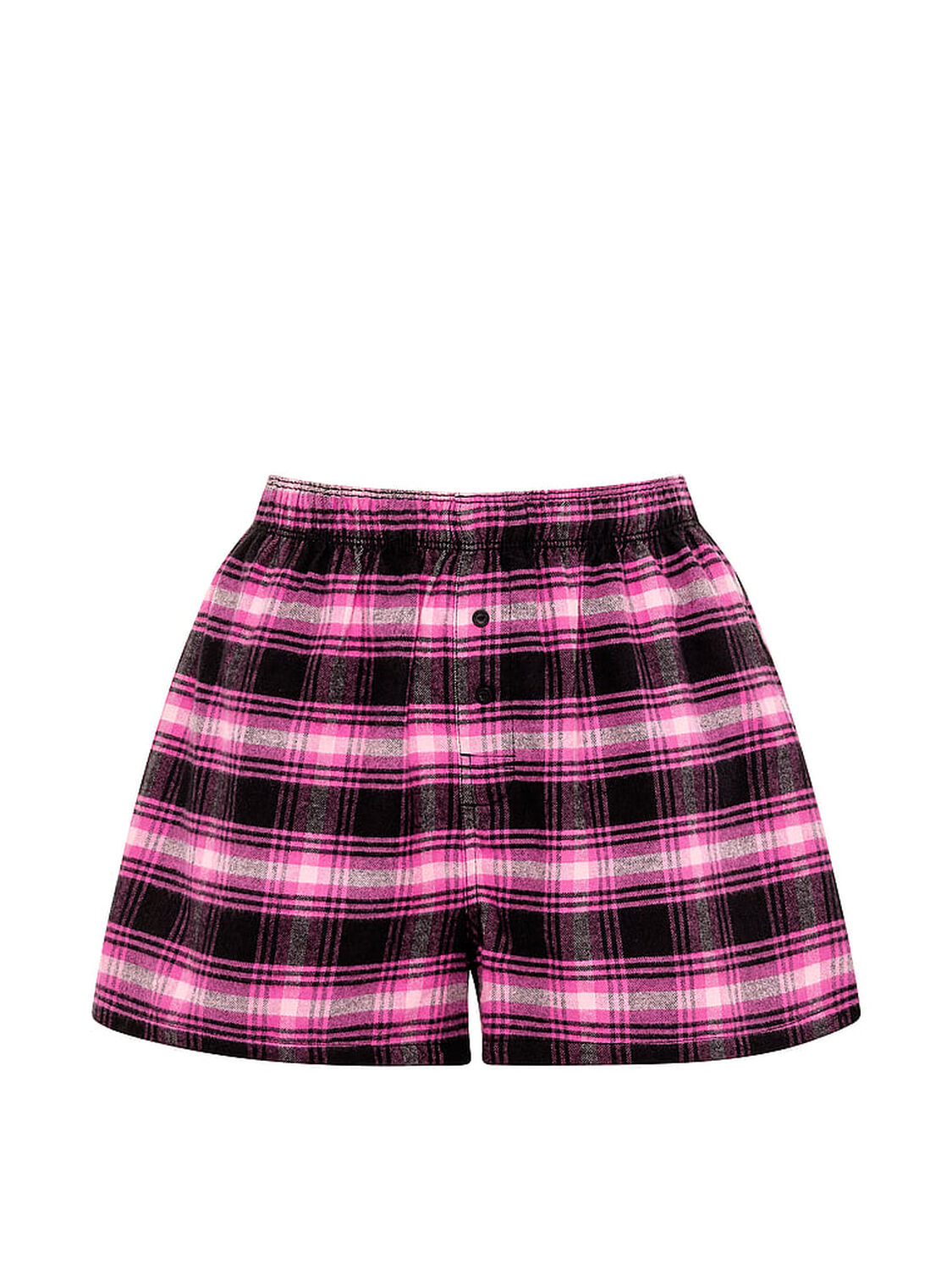 vs Pink Flannel Boxy Pajama Shorts Black And Pink Fire Plaid 3 of 4 