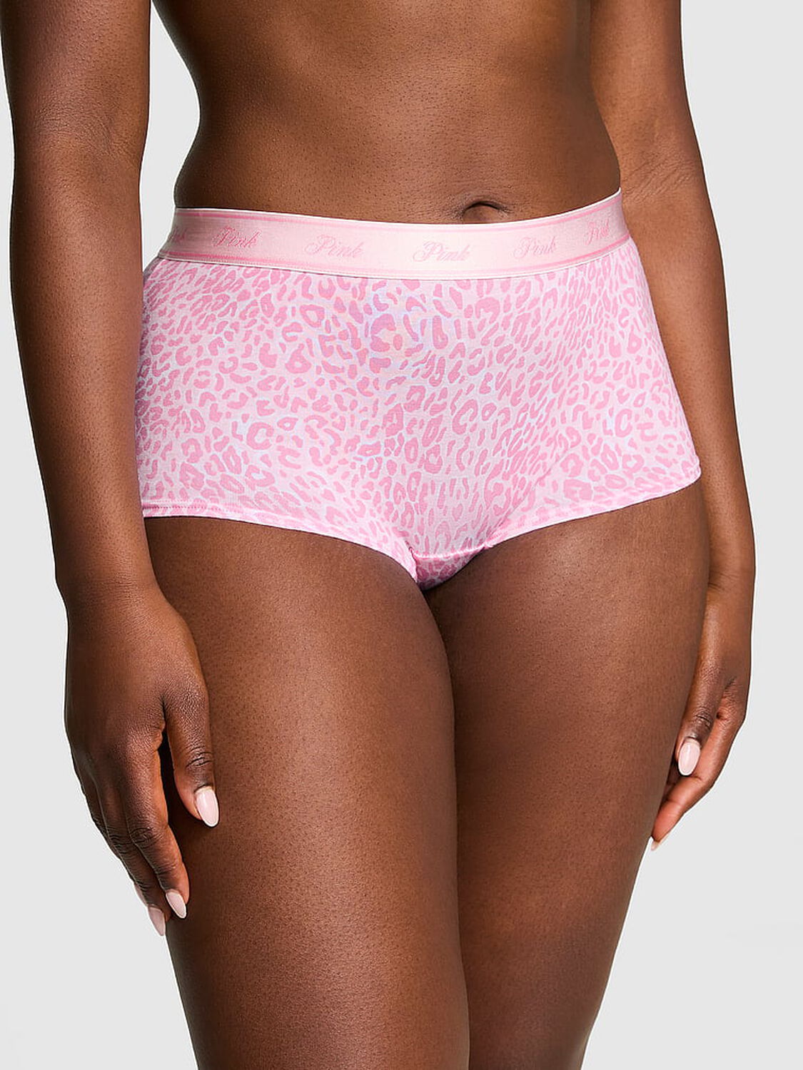 vs Pink Logo Cotton Boyshort Panty 1 of 3 