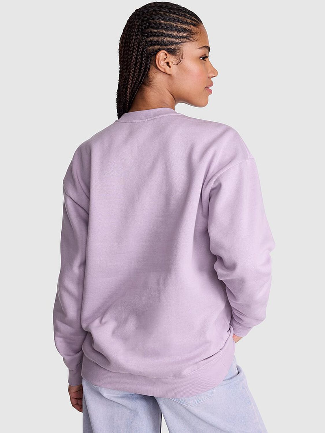 vs Pink Campus Fleece&trade; Oversized Crew Sweatshirt Antique Violet Shine 2 of 4 