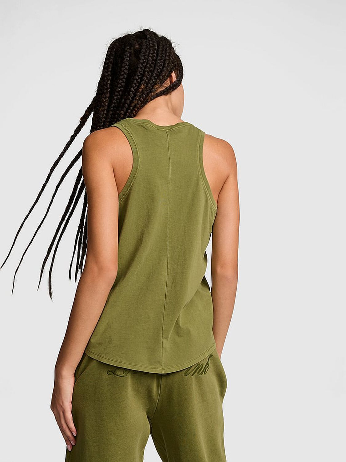 vs Pink Campus Cotton&trade; Tank Top Lizard Green 2 of 3 