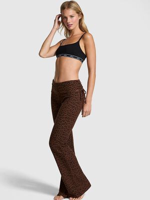 Waﬄe Knit Foldover Flare Pants