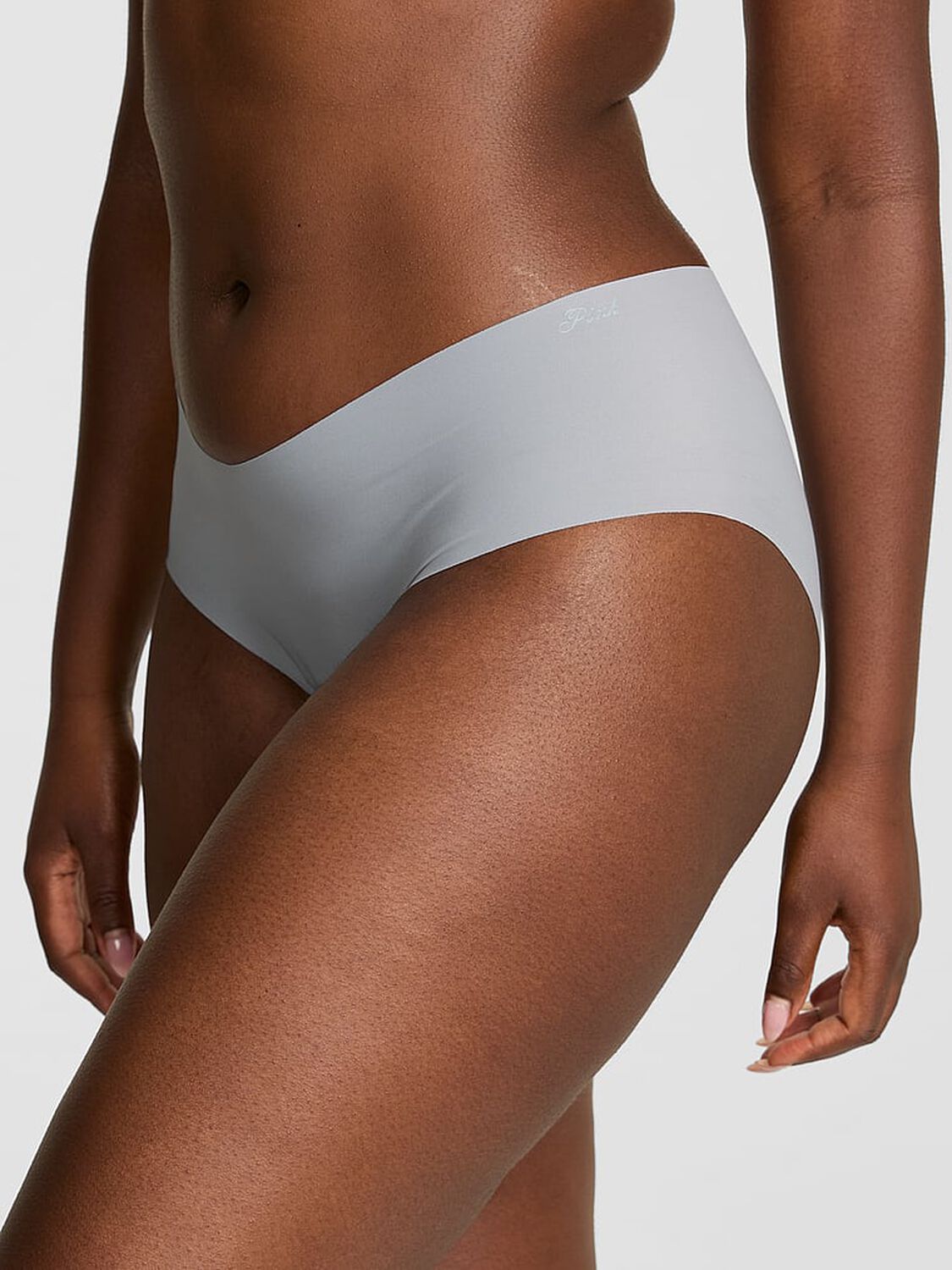 vs Pink No-Show Hiphugger Panty Grey Oasis 1 of 3 