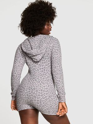 Waffle Knit Long-Sleeve Short Onesie