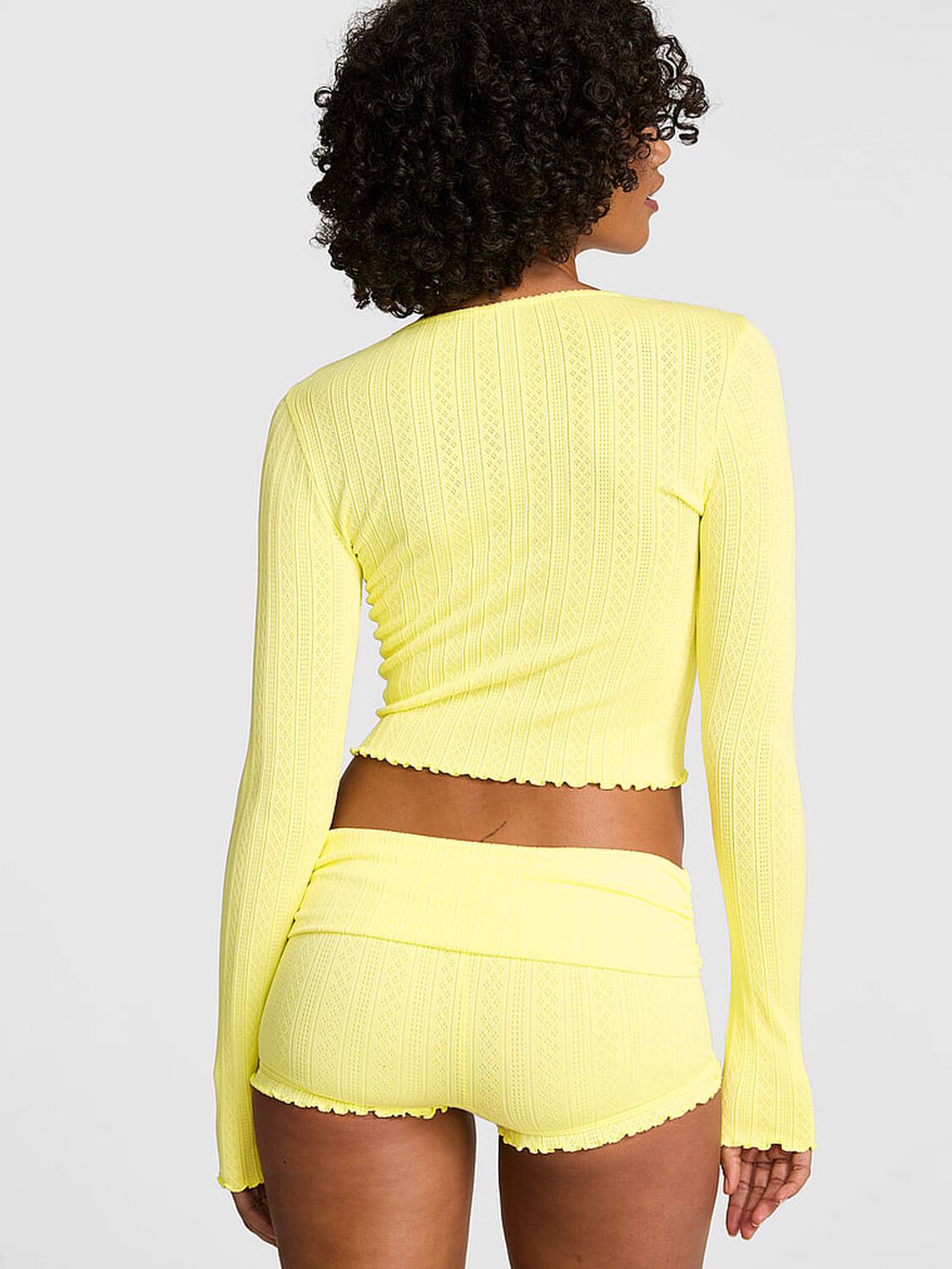 vs Pink AnyWear Cropped Cardigan Pineapple Ice 2 of 3 