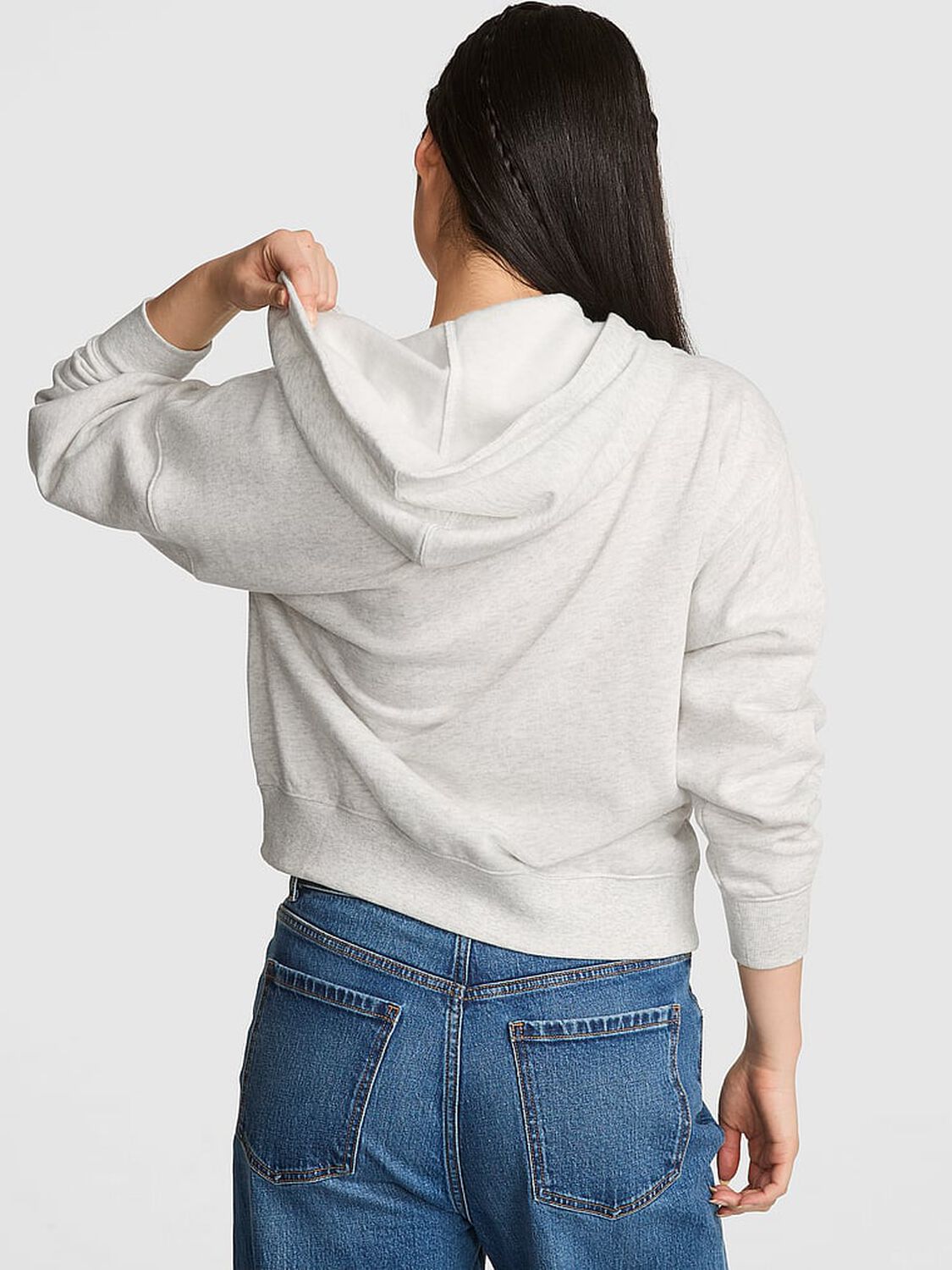 vs Pink Ivy Fleece Campus Half-Zip Hoodie Vs Snow Heather Angelina 2 of 3 
