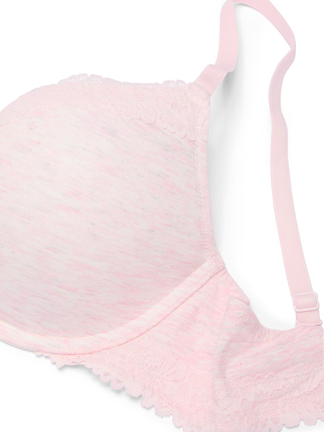 vs Pink Wear Everywhere Wear Everywhere Lightly Lined Full Coverage T-Shirt Bra Heather Pink Petal Silver 3 of 3 