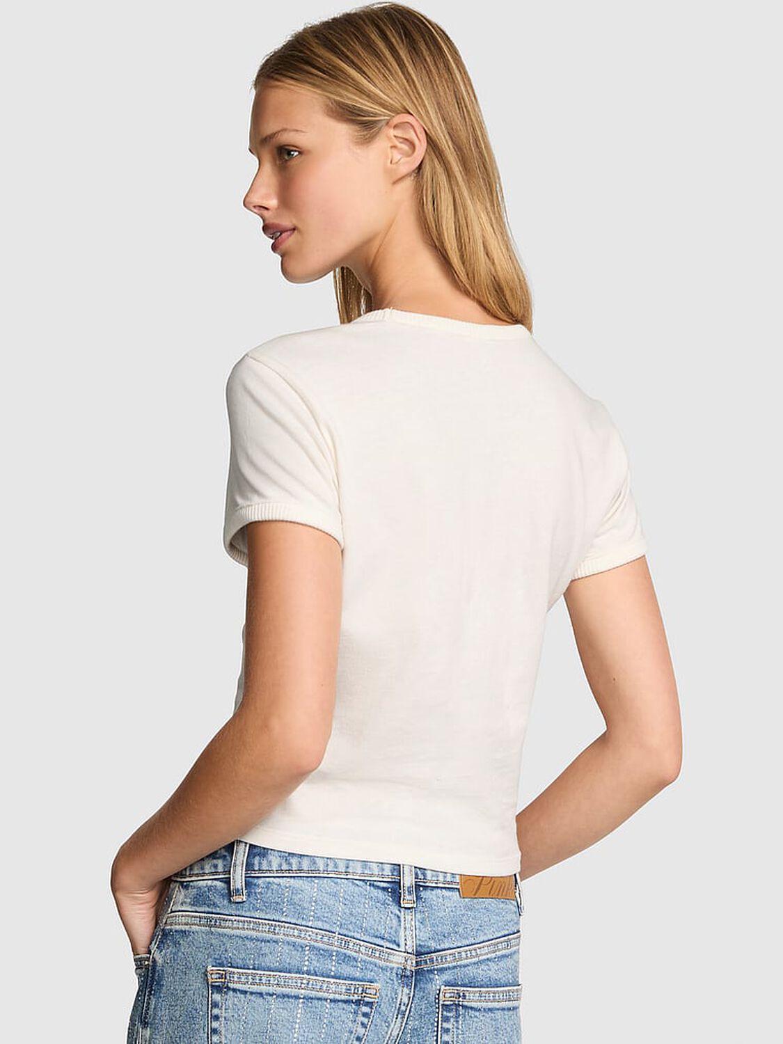 vs Pink Retro Cotton Tee Winter White Ott Shine Capsule 2 of 3 