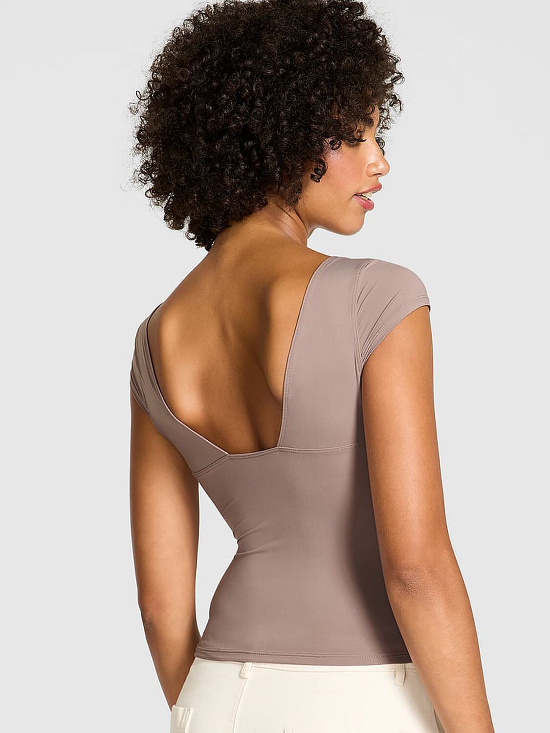 vs Pink Base Stretch Bustier Top Iced Coffee 2 of 2 