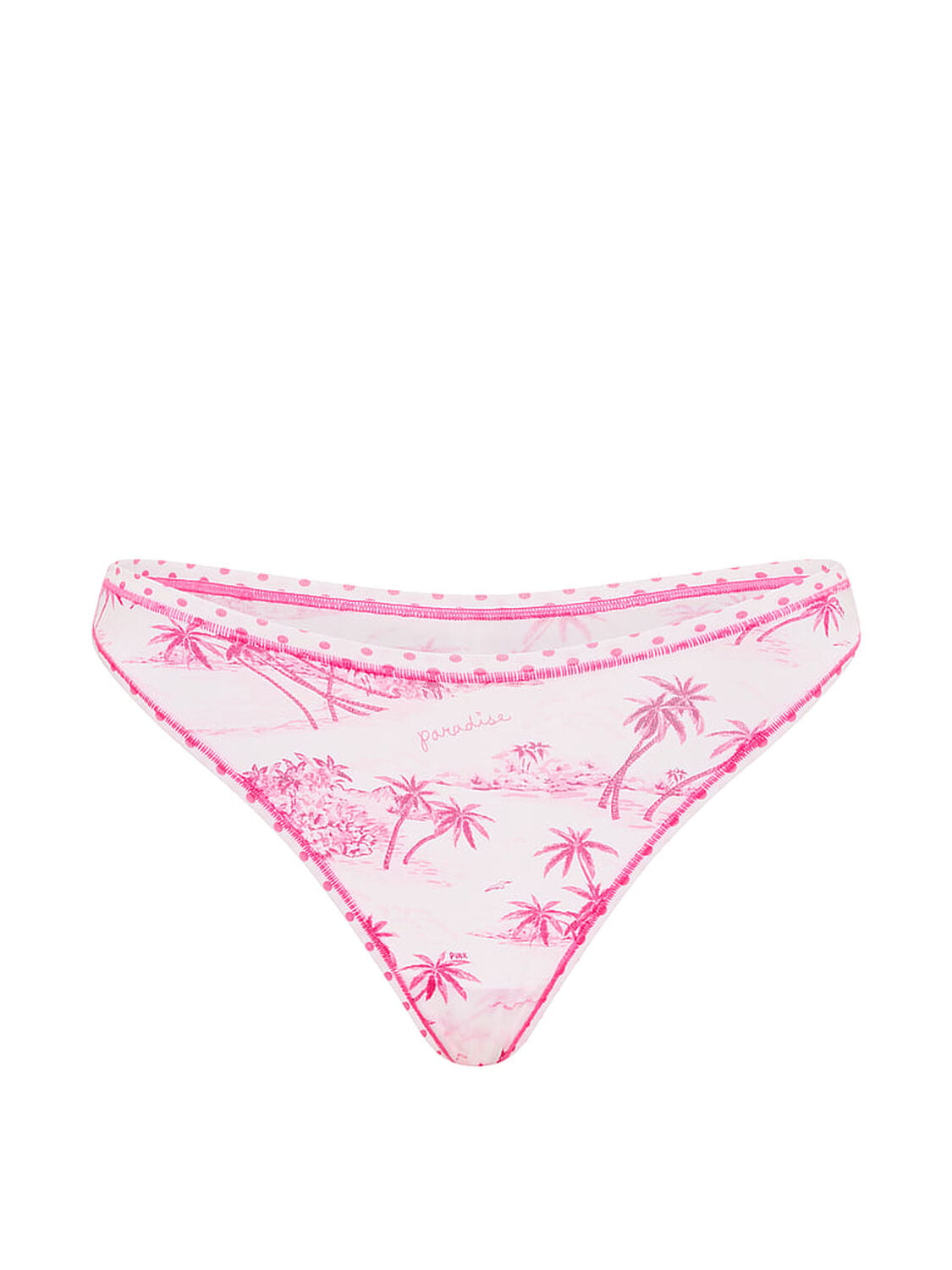 vs Pink Cotton High-Leg Thong Panty Love Me Pink Toile Print 3 of 3 