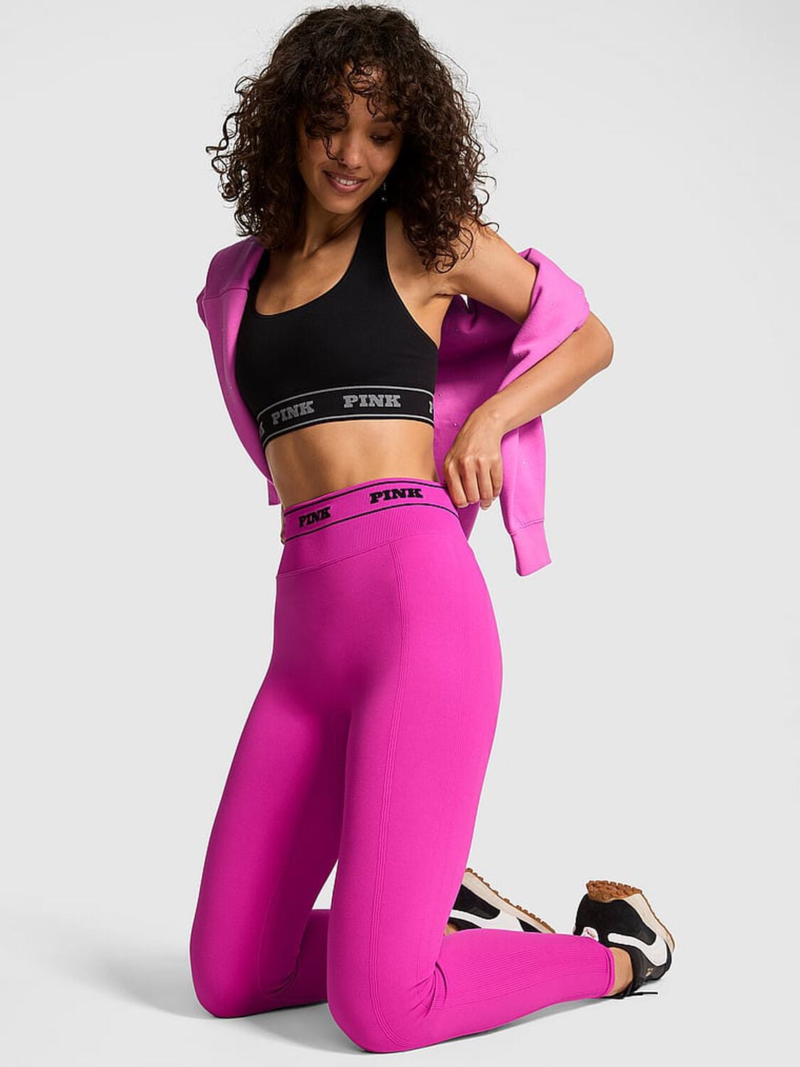 pink Pink Seamless Classic Logo Leggings Pink Fire 1 of 3 