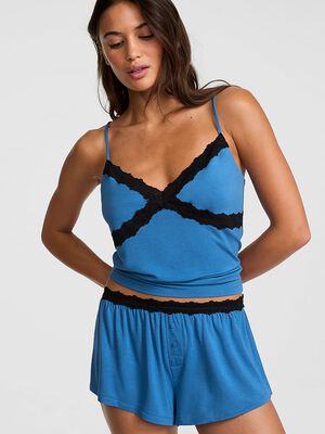 Modal Lace-Trim Micro Shorts
