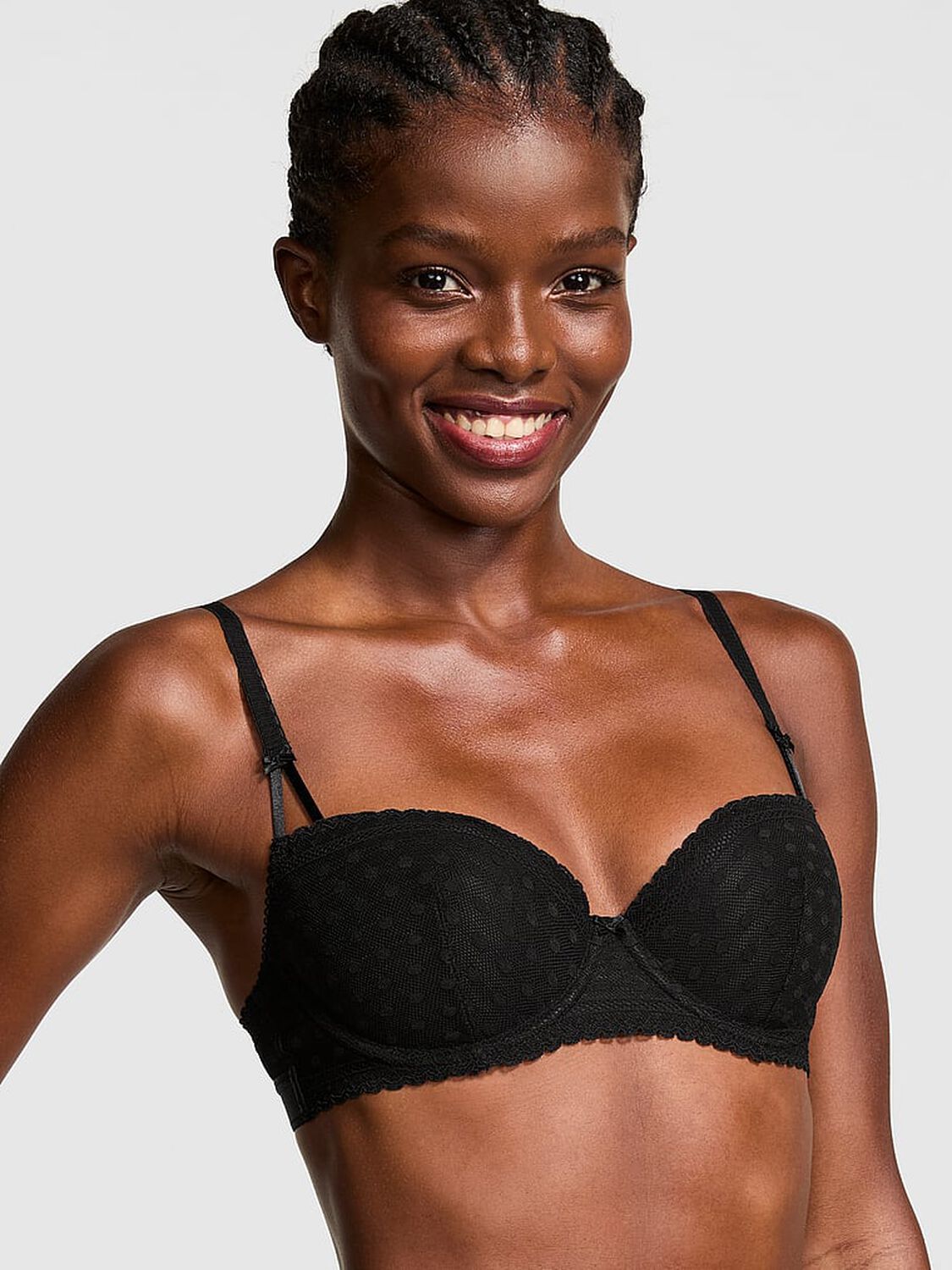 vs Pink Wink Lightly Lined Balconette Bra Pure Black 3 of 4 