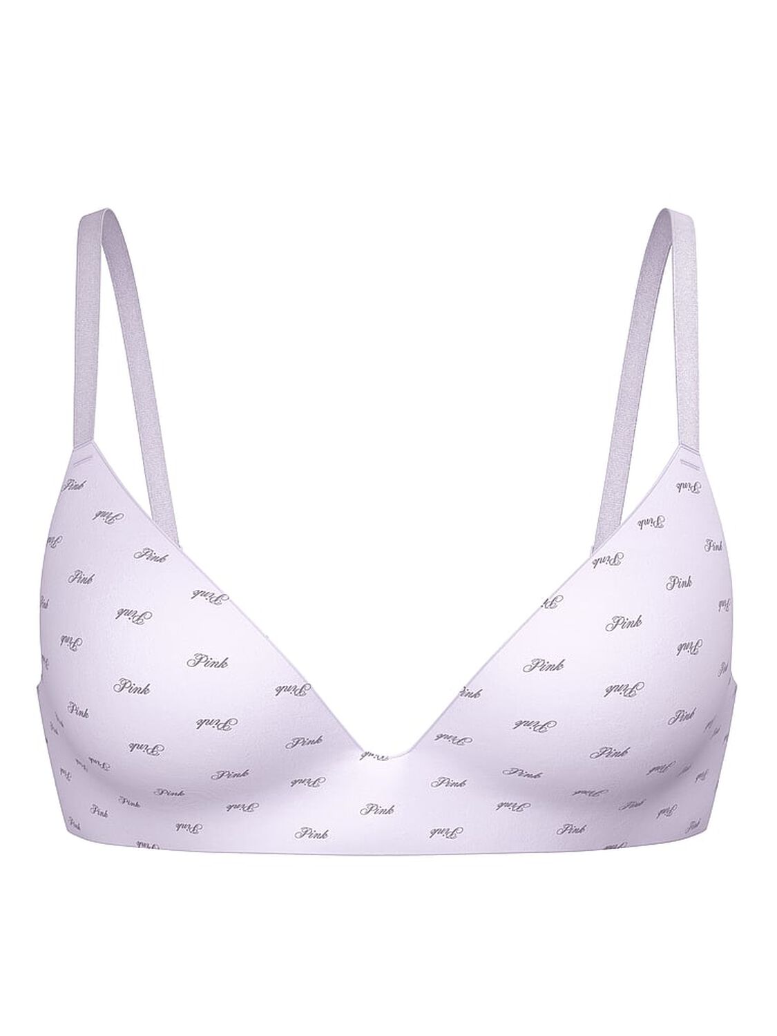 vs Pink Wear Everywhere Wear Everywhere Lightly Lined Wireless Bra Purple Whisper Logo Print 2 of 2 