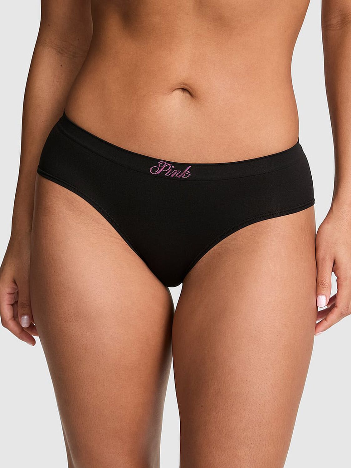 vs Pink Seamless Hiphugger Panty Black 1 of 3 