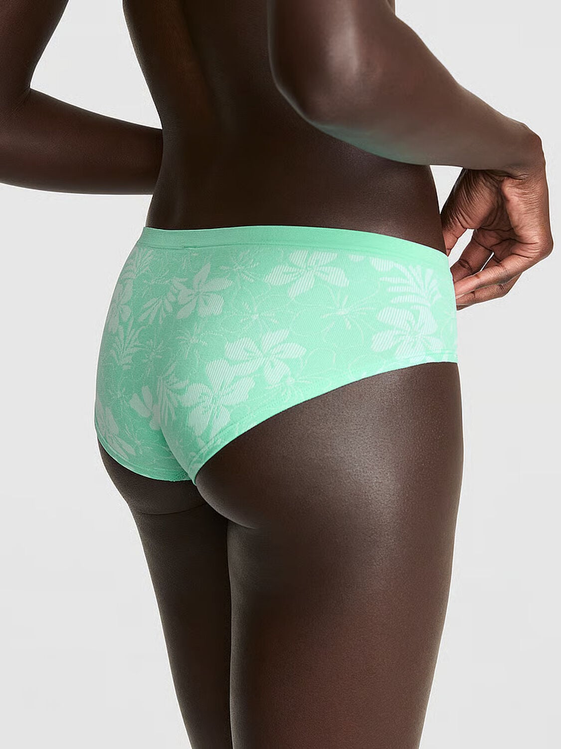 vs Pink Seamless Hiphugger Panty Green Sea Hibiscus Print 2 of 3 
