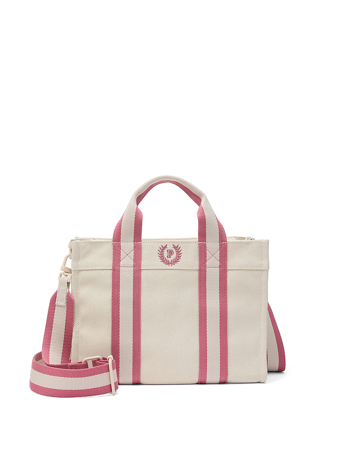 vs Pink Mini Crossbody Canvas Tote Bag Natural Canvas 1 of 4 