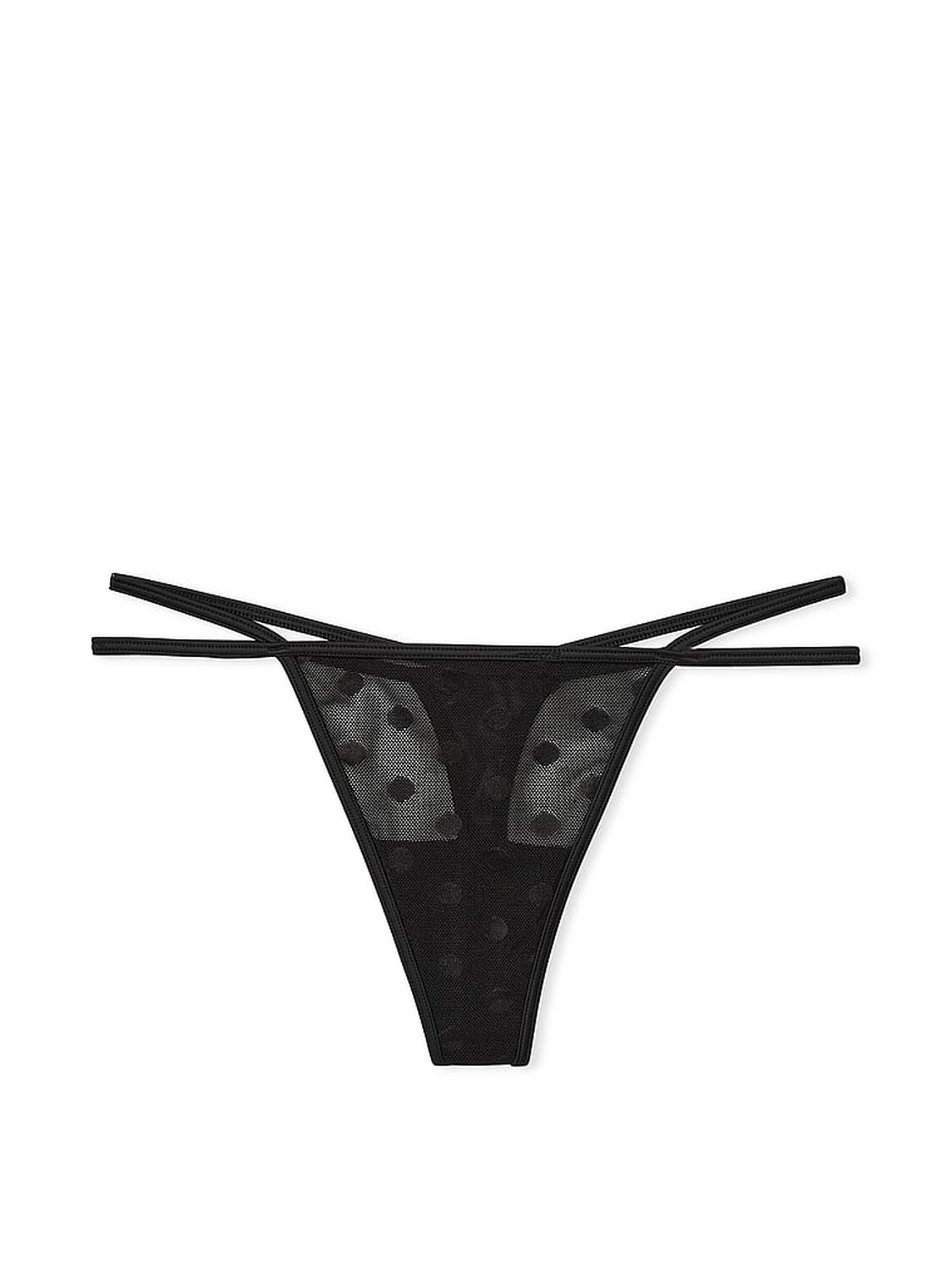 vs Pink Dot Mesh Thong Panty 3 of 4 