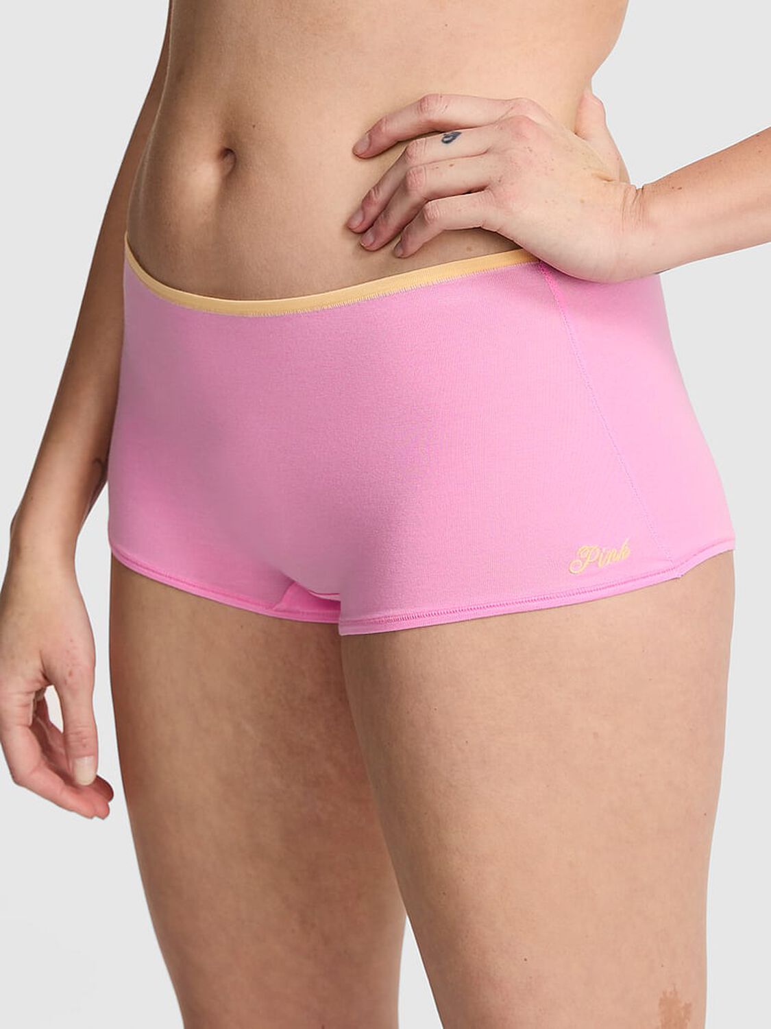 vs Pink Cotton Boyshort Panty Pink Lollipop With Pink Graphic 3 of 3 