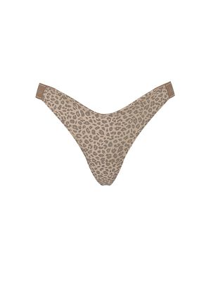 Logo Cotton Shine High-Leg Thong Panty