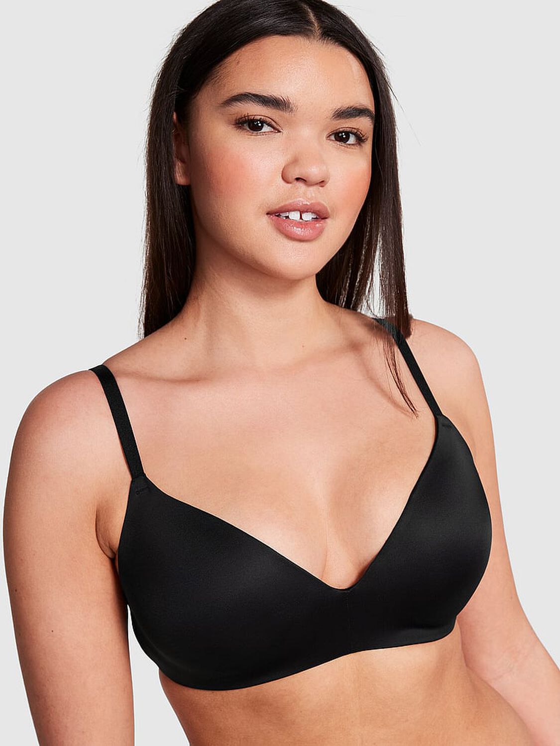 vs Pink Wear Everywhere Wear Everywhere Push-Up Wireless Bra Black 1 of 3 