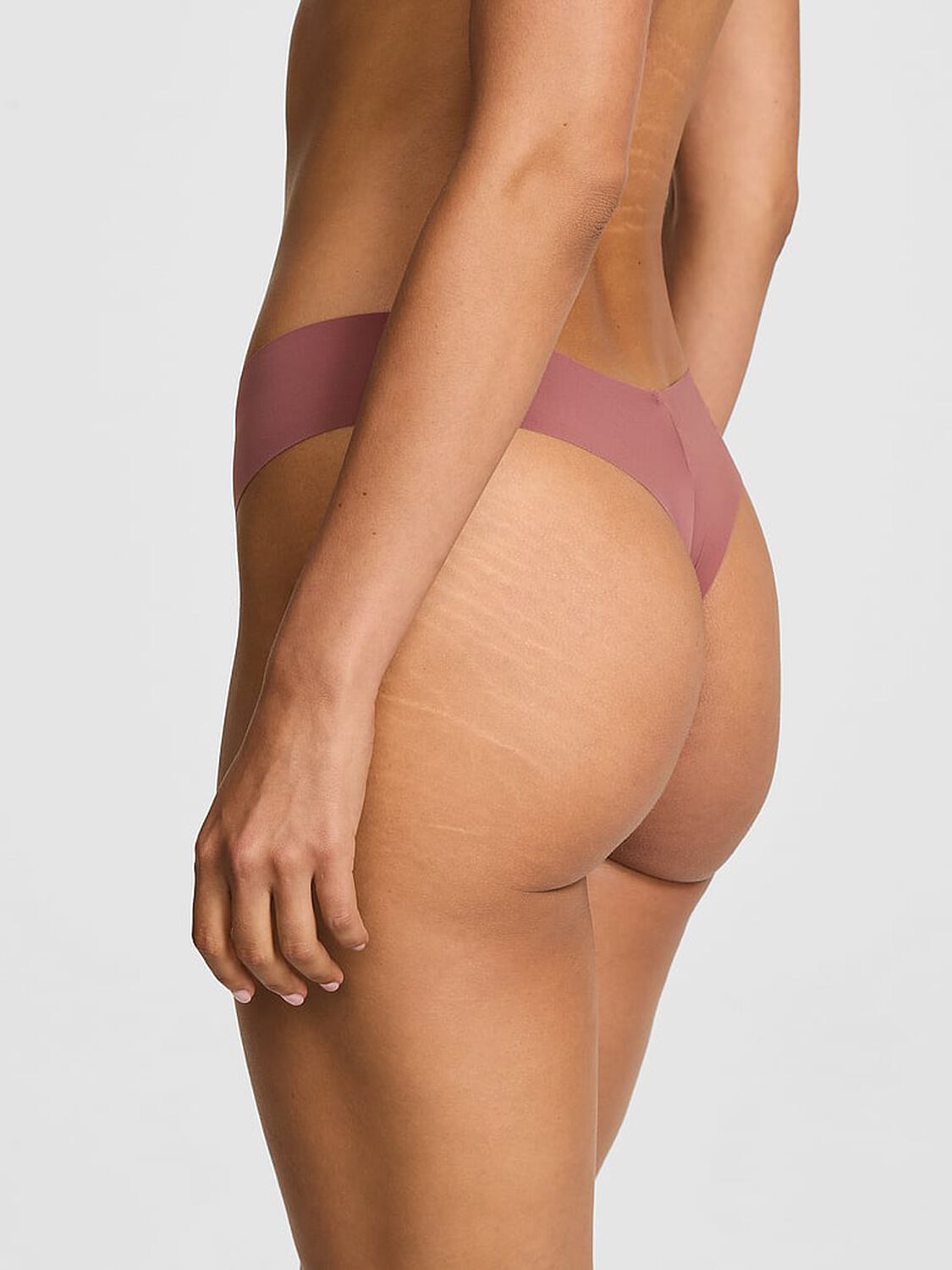 vs Pink No-Show Thong Panty Rose Taupe 2 of 3 