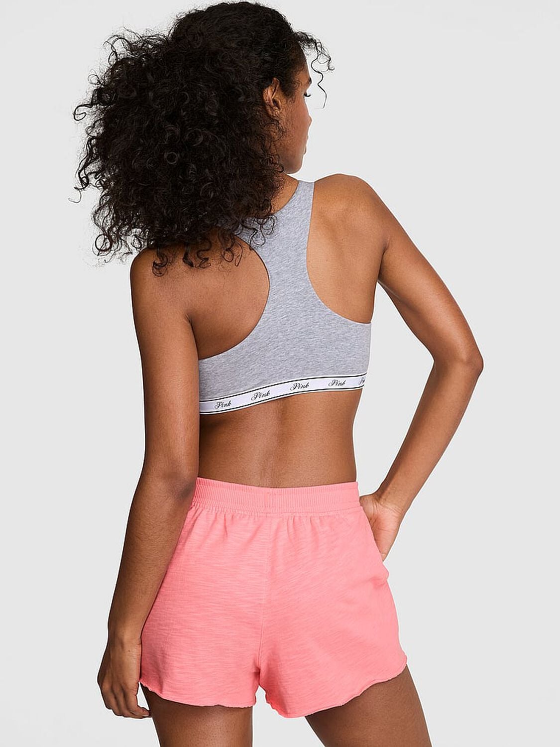 vs Pink Lightweight Lounge A-Line Shorts Frosted Coral 2 of 3 