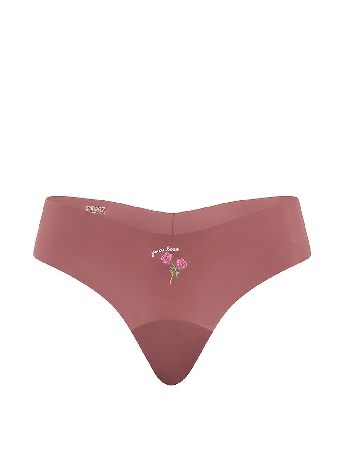 vs Pink No-Show Thong Panty Rose Taupe 3 of 3 