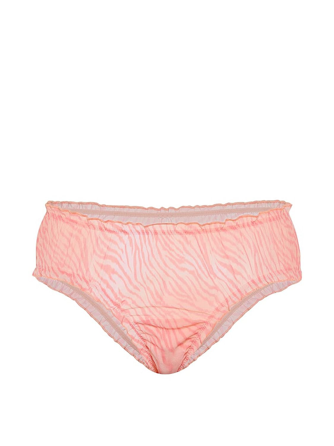 vs Pink PINK Wink&trade; Ruﬄe Cheeky Panty Orange And Pink Zebra Print 3 of 3 