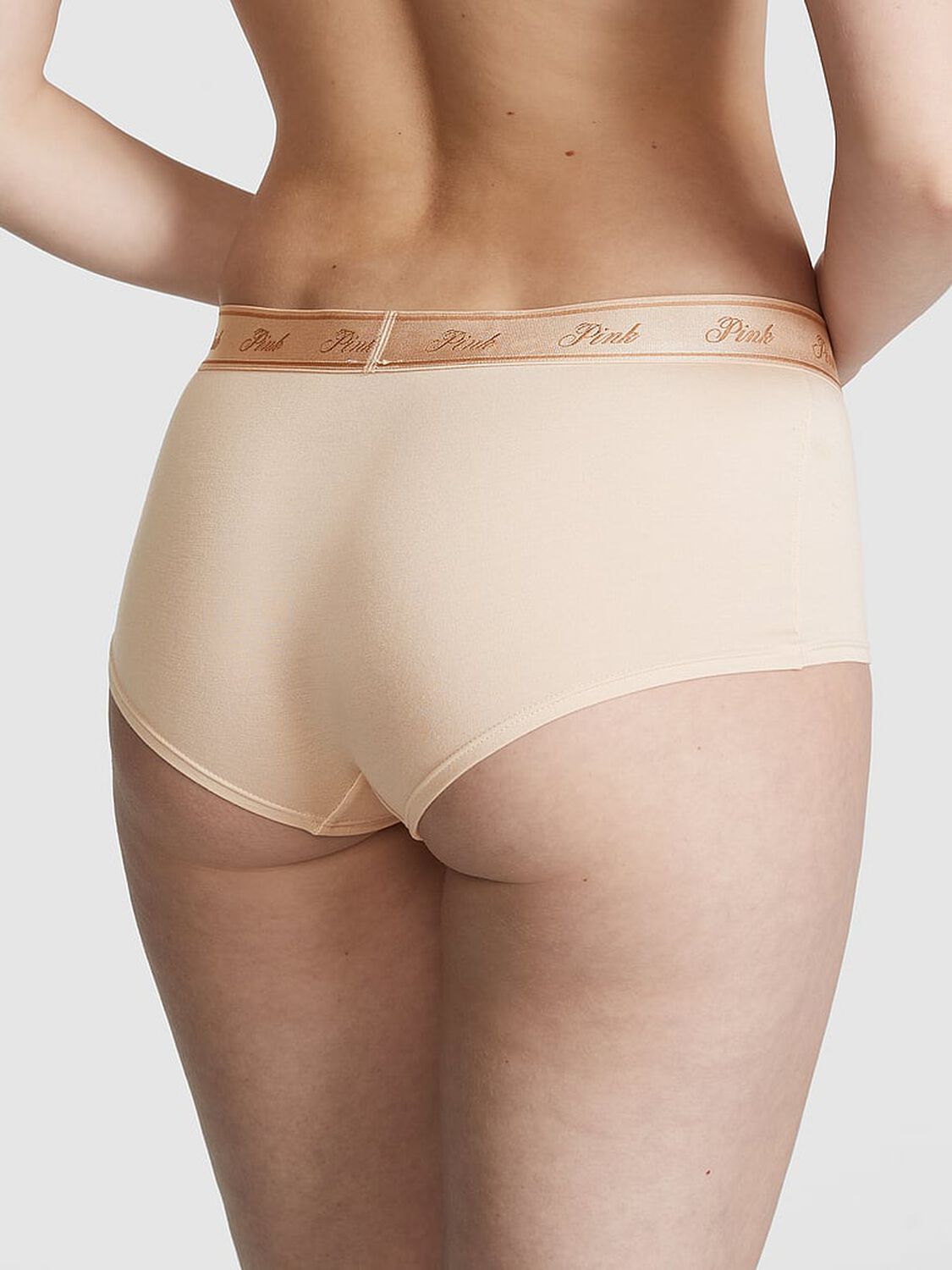 vs Pink Logo Cotton Boyshort Panty Marzipan 2 of 3 