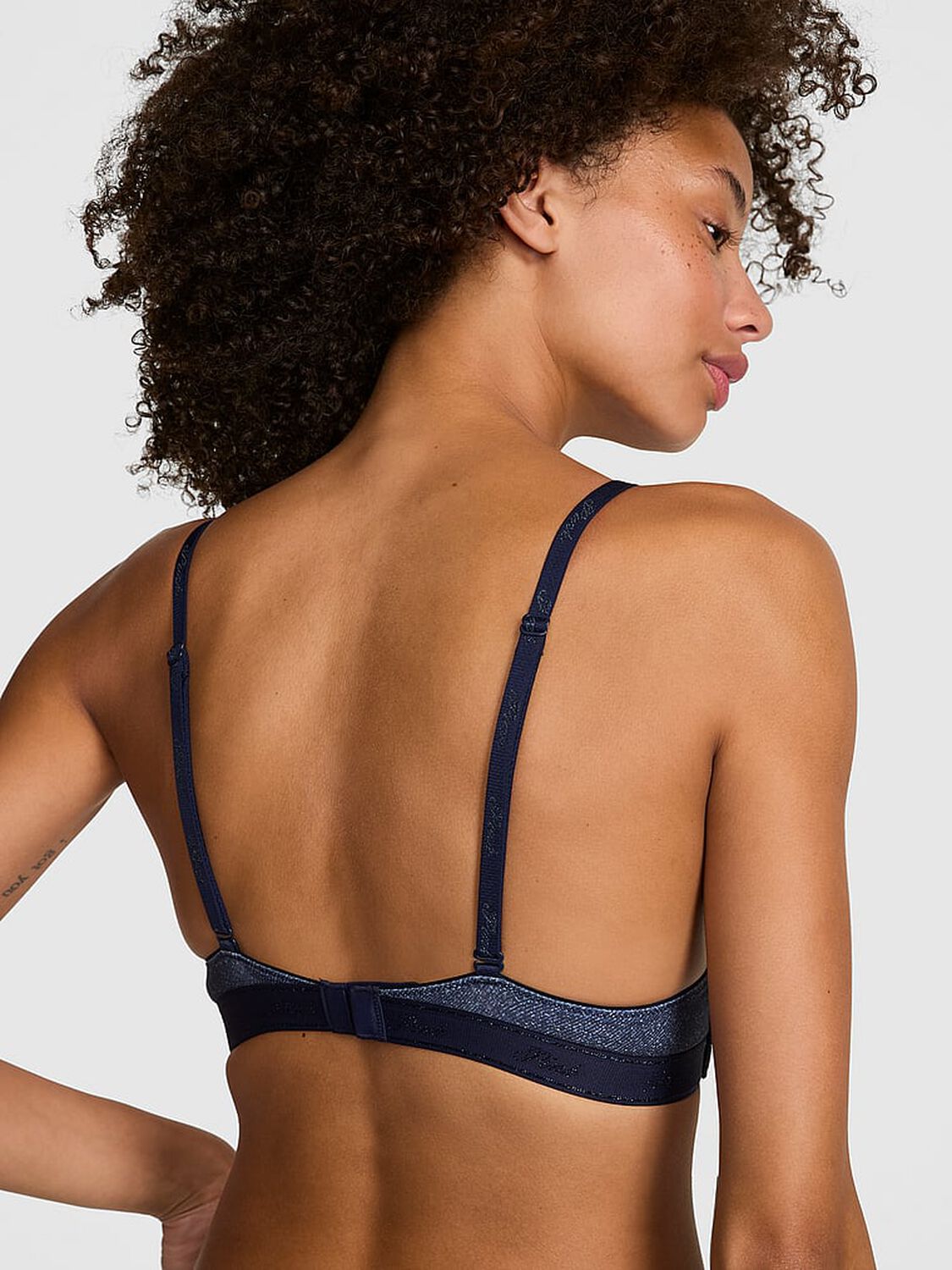 vs Pink Wear Everywhere Wear Everywhere Push-Up Wireless Bra Dark Denim 2 of 2 