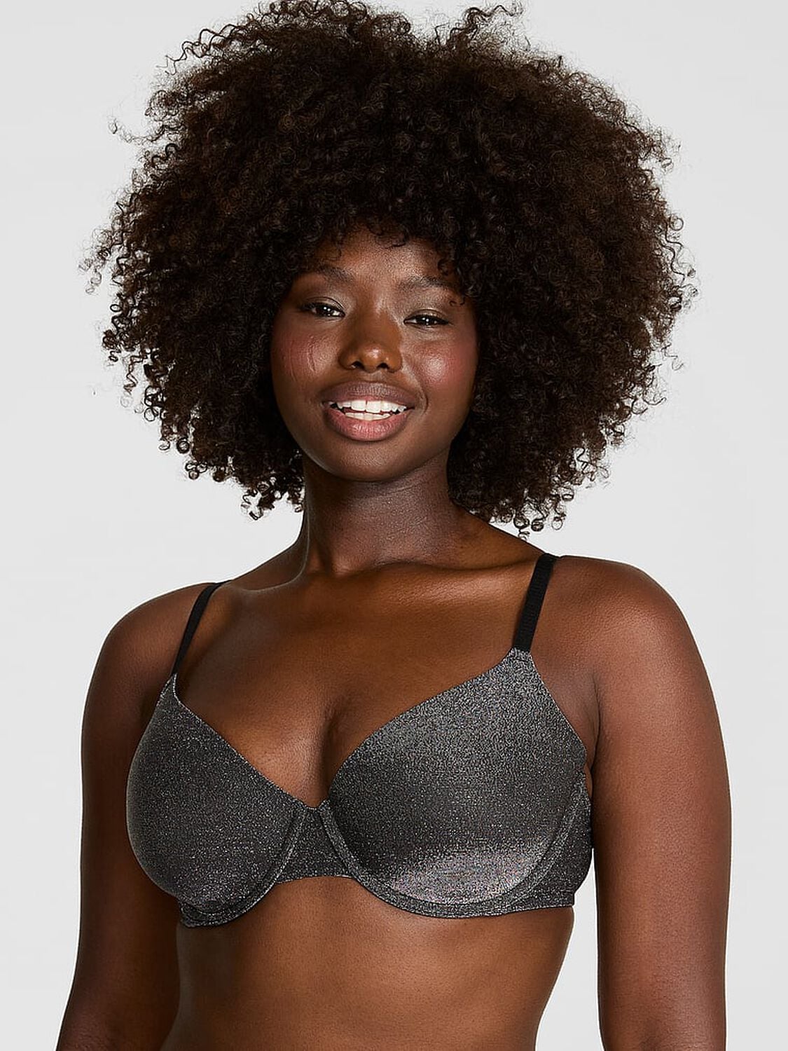 pink Pink Wear Everywhere Wear Everywhere Lightly Lined Full Coverage T-Shirt Bra Black 1 of 3 
