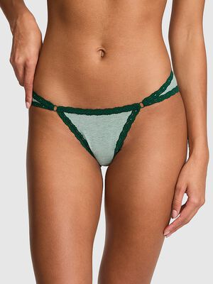 Cotton Lace-Trim Low-Rise Cheeky Panty
