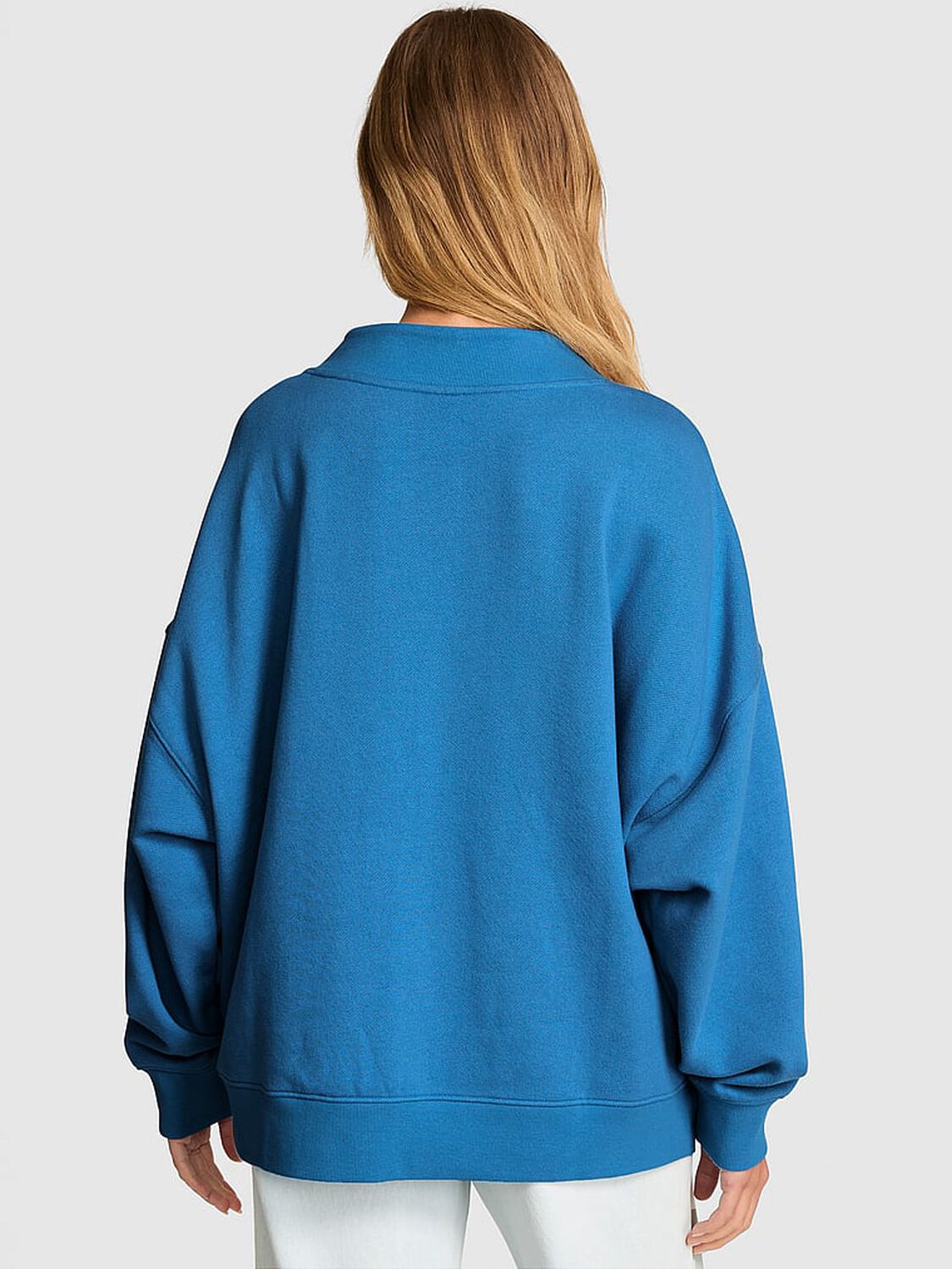 vs Pink Campus Fleece&trade; Oversized Mock-Neck Sweatshirt Varsity Blue 2 of 4 