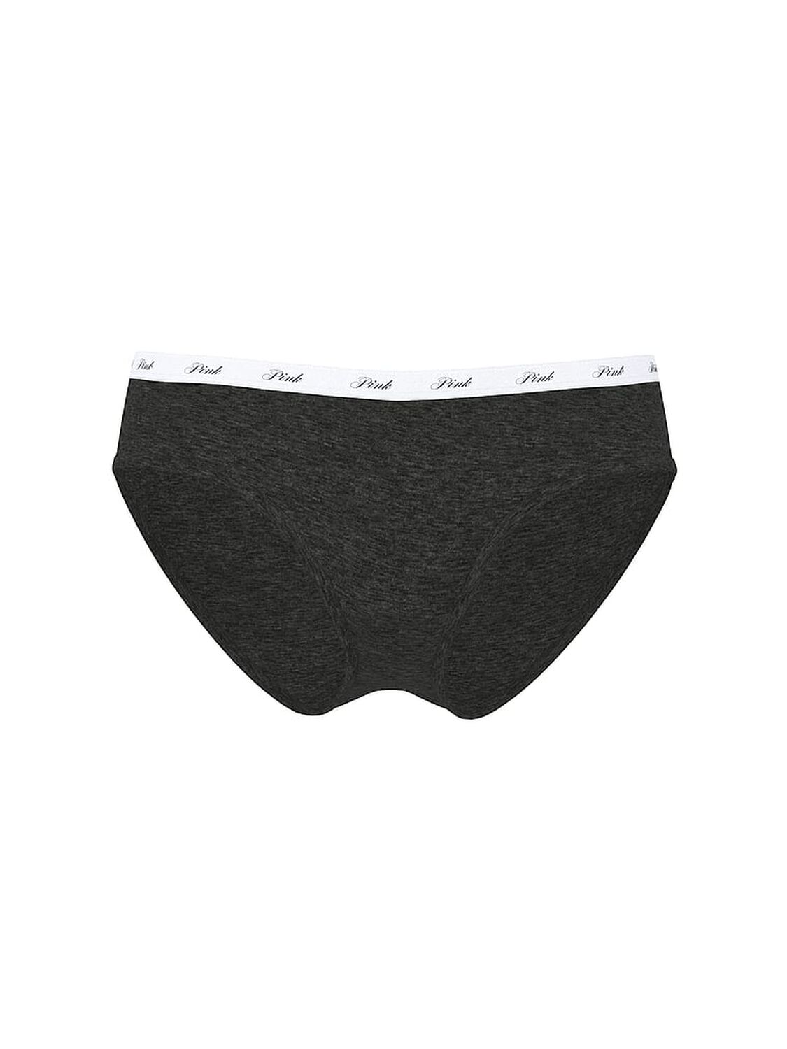 vs Pink Logo Cotton Hiphugger Panty Charcoal Heather Grey 3 of 3 