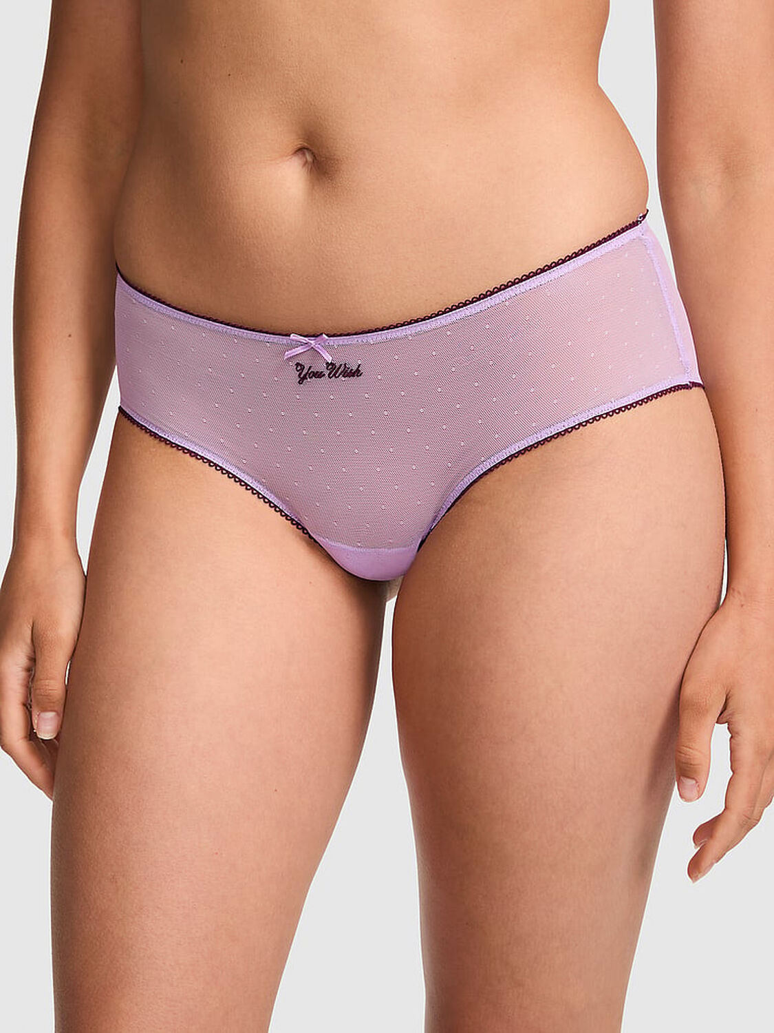 vs Pink PINK Wink&trade; Cheeky Panty Lilac Crush W/Wild Rose Trim 1 of 3 
