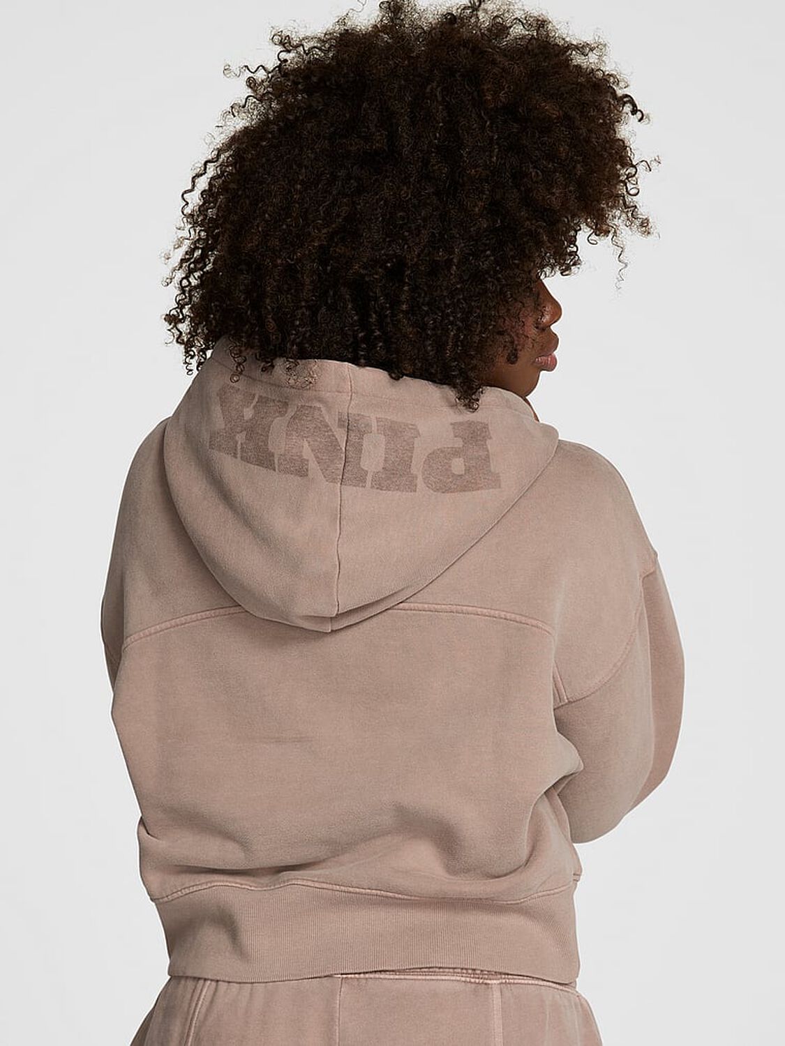 vs Pink Luxe Fleece Hoodie Panama Beige 2 of 2 