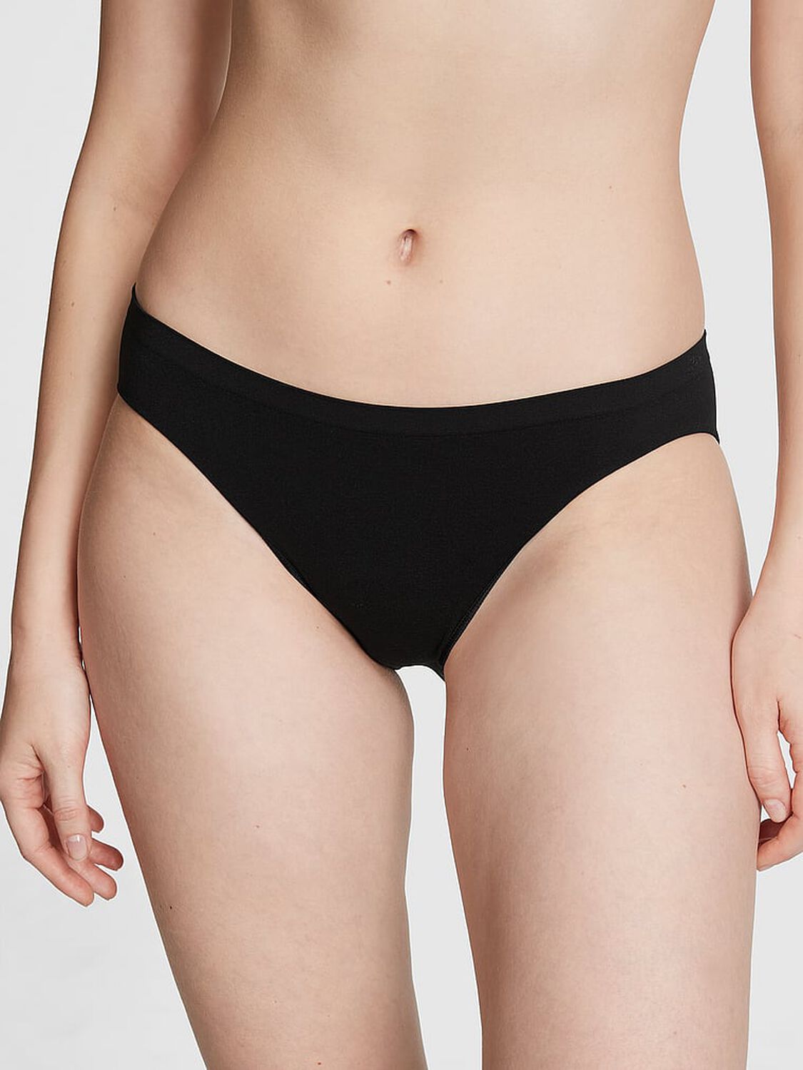 vs Pink Seamless Bikini Panty Pure Black 1 of 3 