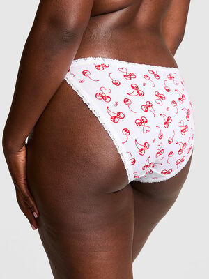Cotton Lace Trim String Bikini Panty