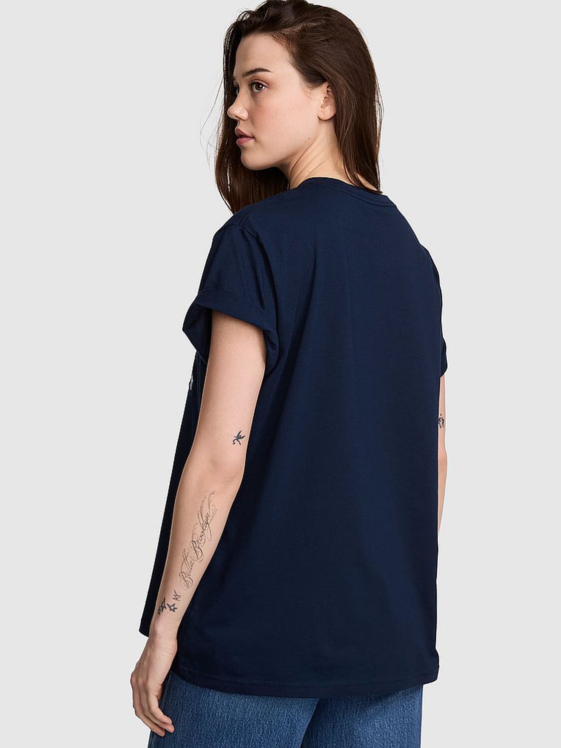 pink Pink Campus Cotton&trade; Tee Noir Navy 2 of 3 