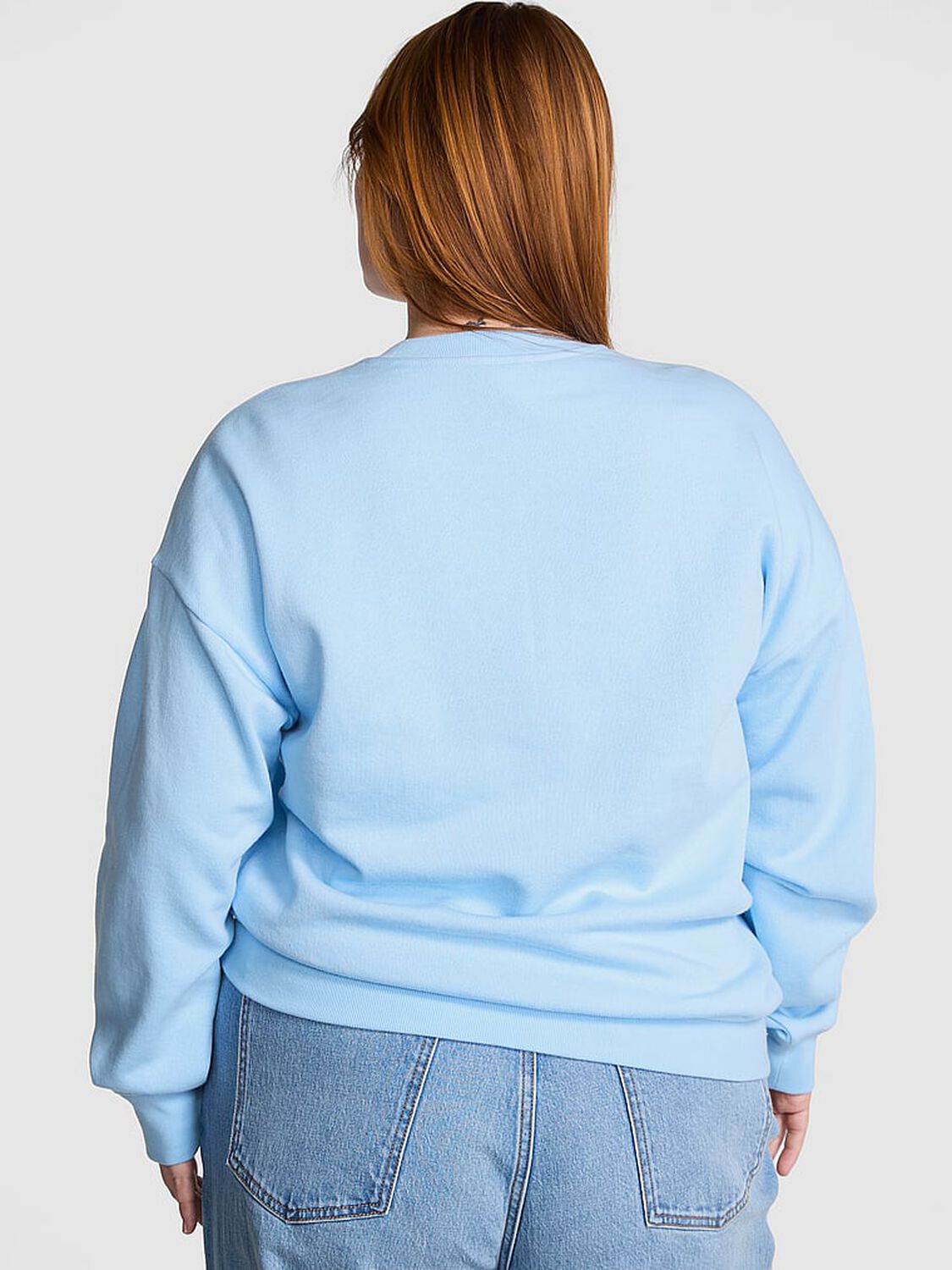vs Pink Ivy Fleece Oversized Crew Sweatshirt Blue Dancer 2 of 3 