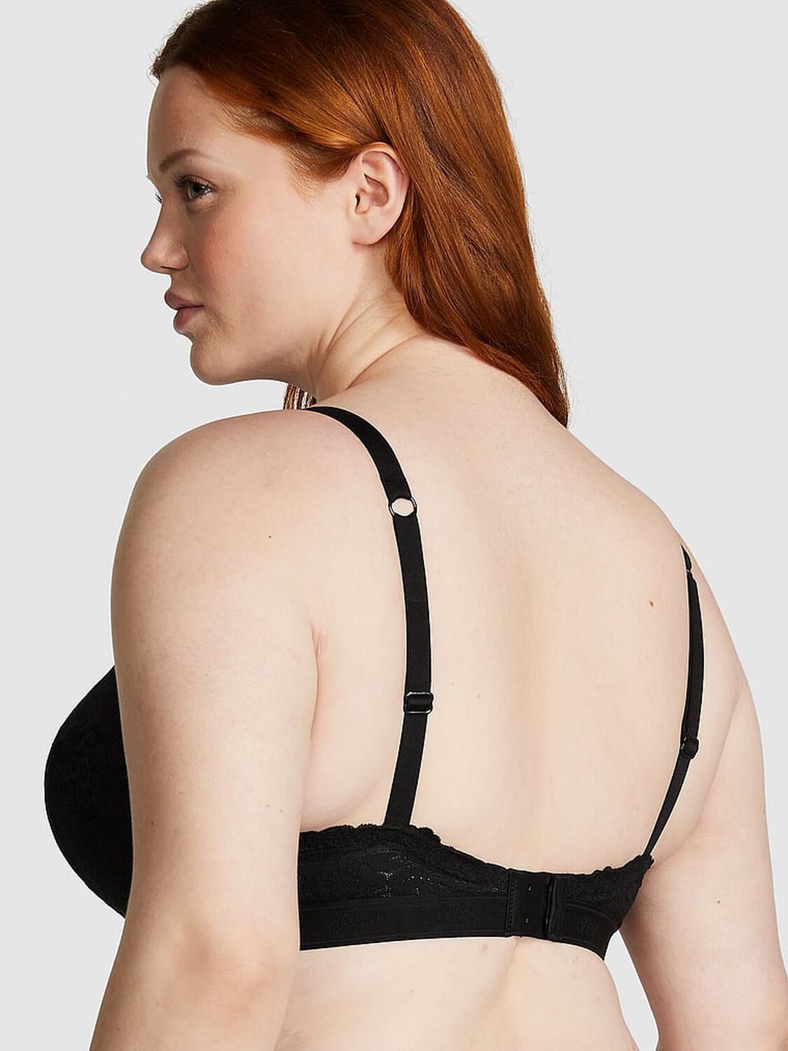 vs Pink Wink Push-Up Balconette Bra Pure Black 1 of 3 