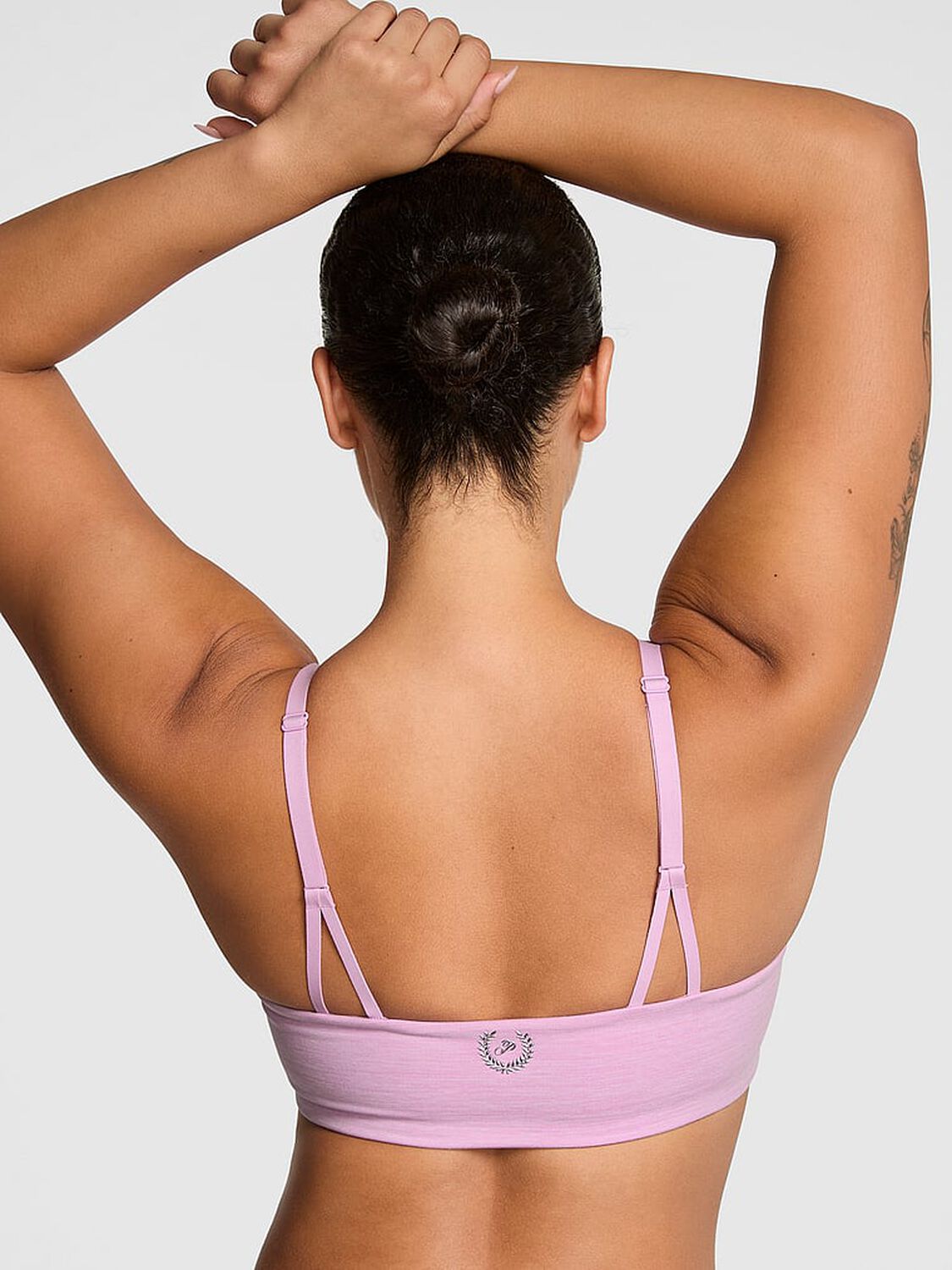 pink Pink Relay Square-Neck Sports Bra Hushed Lilac Marl 2 of 3 