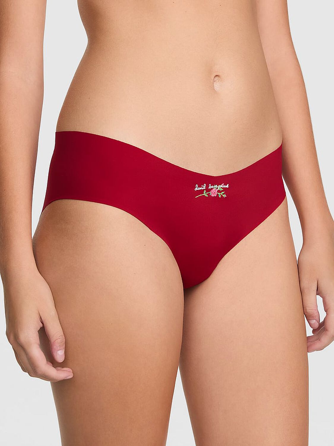 vs Pink No-Show Cheeky Panty Red Lacquer 1 of 2 