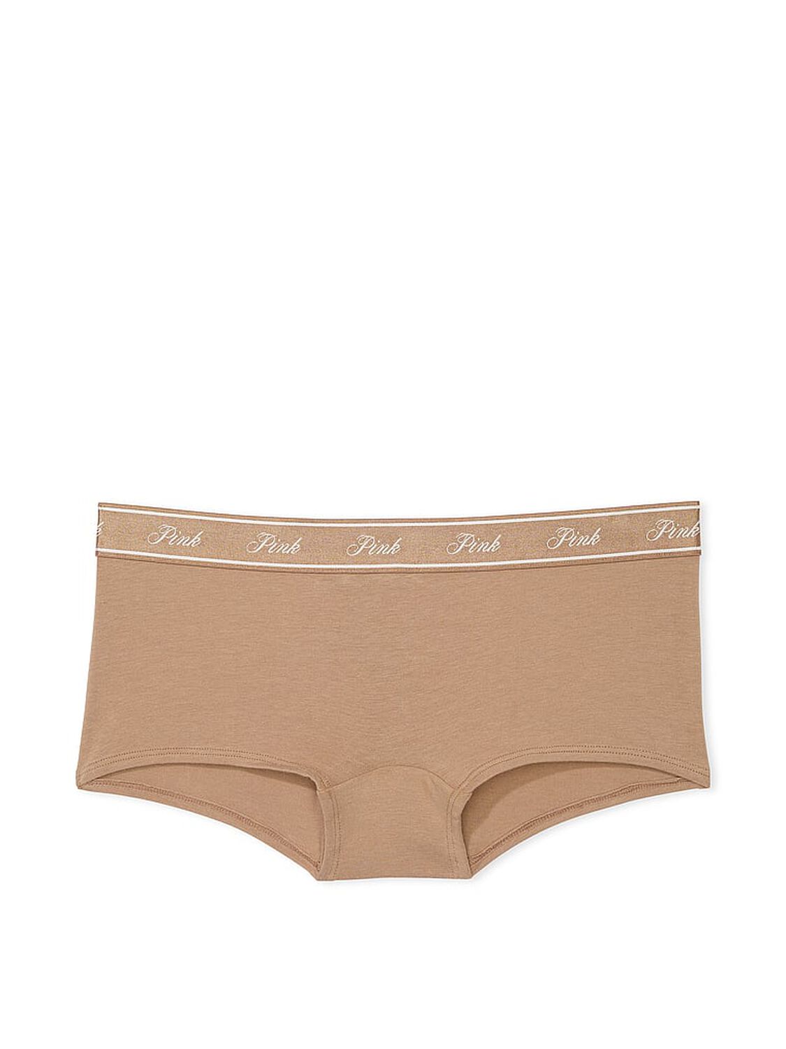 vs Pink Logo Cotton Boyshort Panty Cocoa Latte 3 of 3 