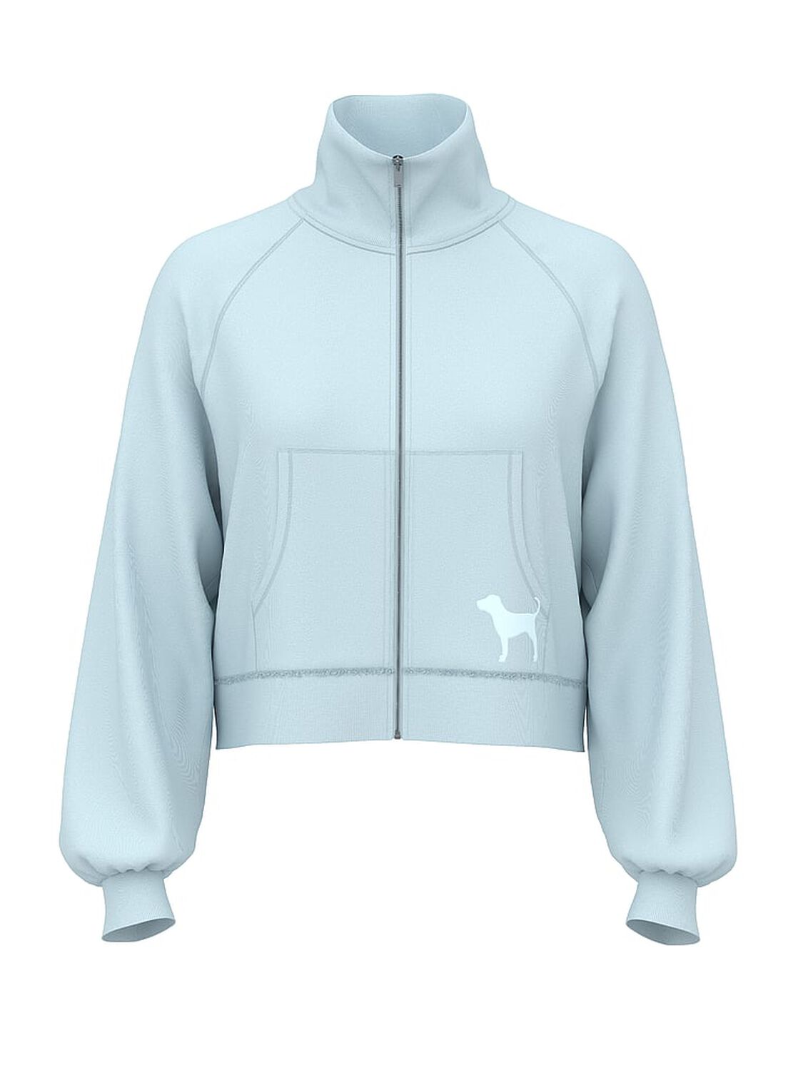 vs Pink Campus Terry&trade; Mock-Neck Full-Zip Sweatshirt Spray Blue 3 of 4 
