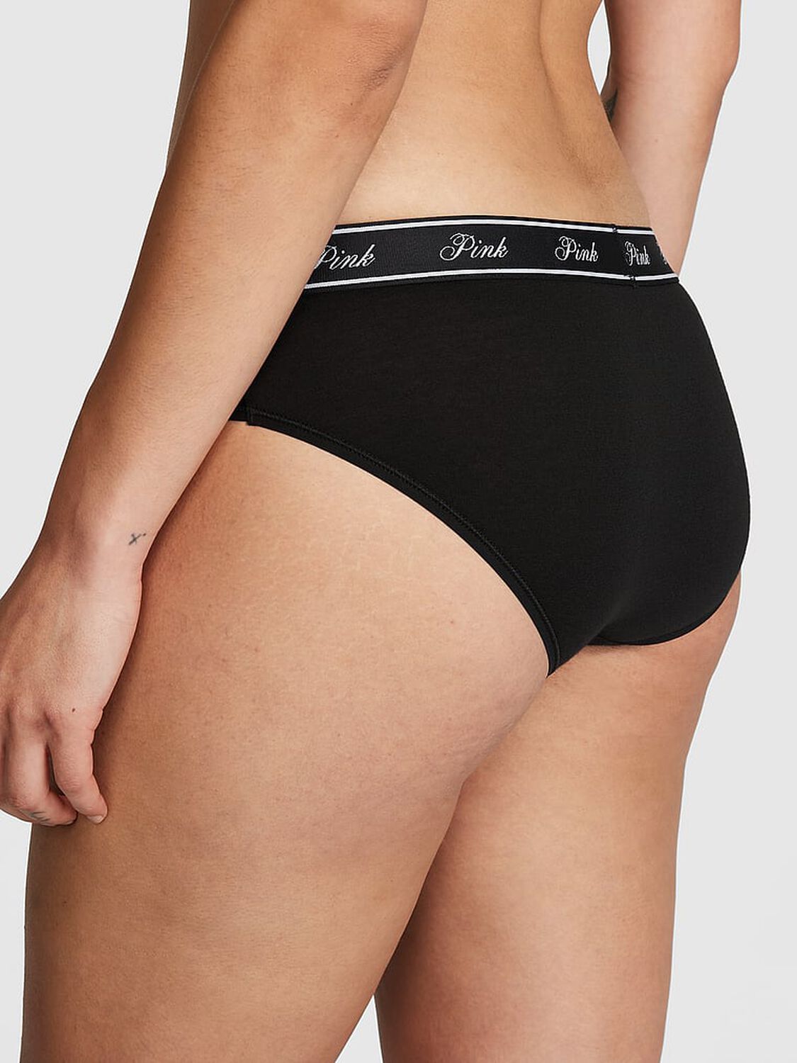 vs Pink Logo Cotton Hiphugger Panty Pure Black 2 of 3 