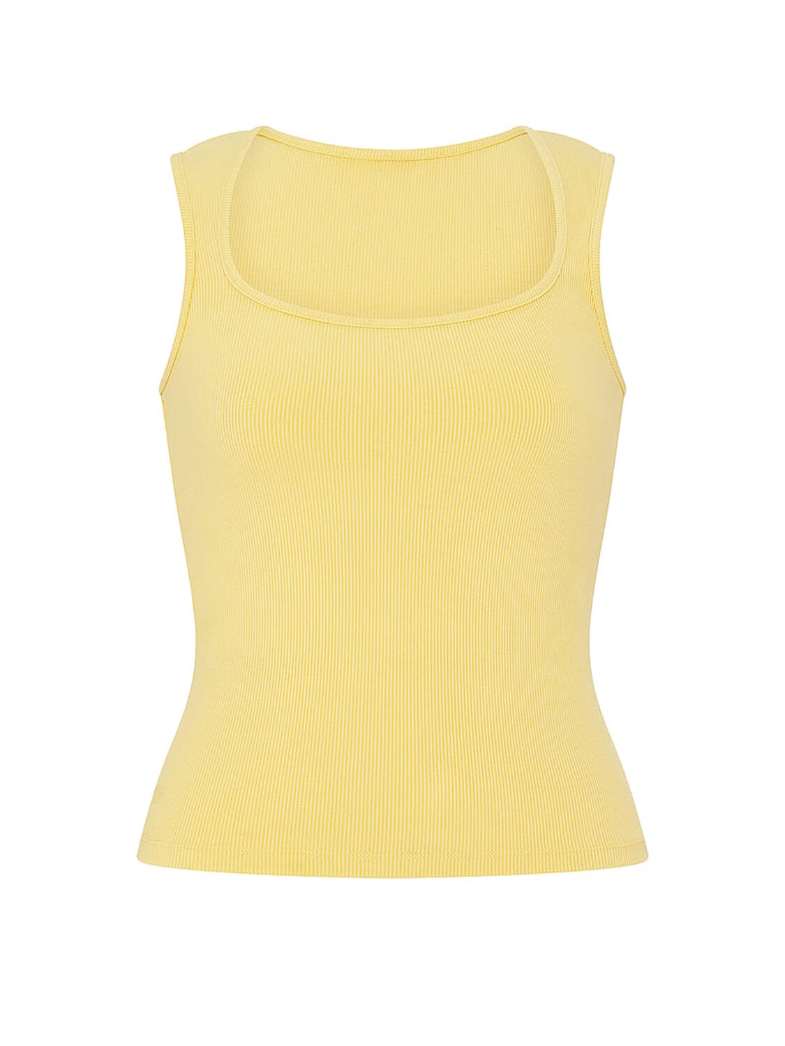 vs Pink All-Day Soft Rib Square-Neck Tank Top Lemon Tree 3 of 4 