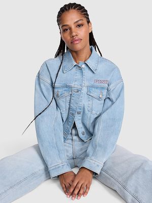 Denim by PINK Frayed Cutoﬀ Trucker Jacket